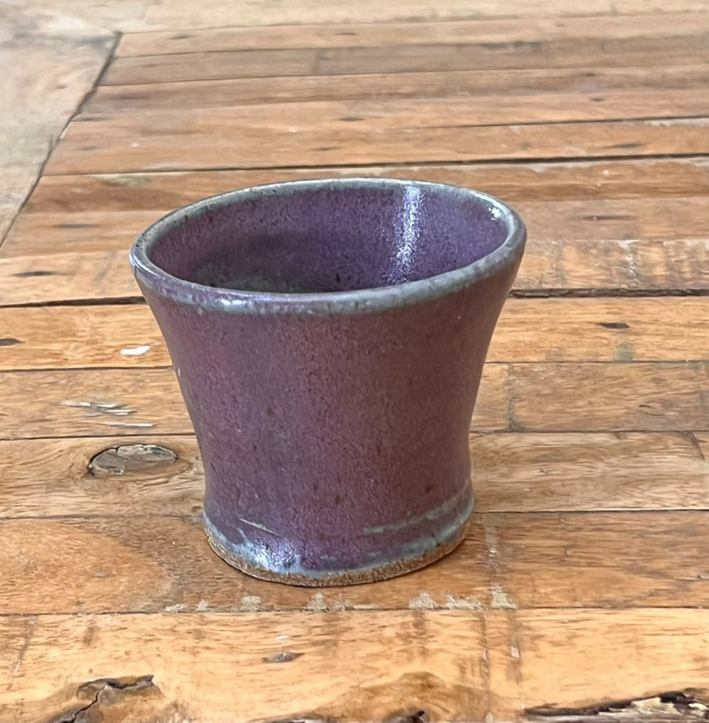 Studio Art Small Vase Or Trinket Holder 3" Stoneware Purple Speckled Glazed